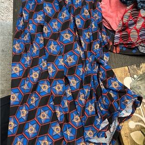 LuLaRoe Madison Skirt with Floral and Stripe Design